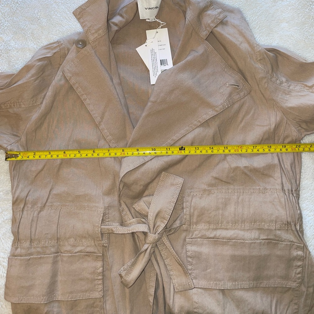 Vince Oat Linen Wrap Jacket with Waist Belt - Picture 6 of 8